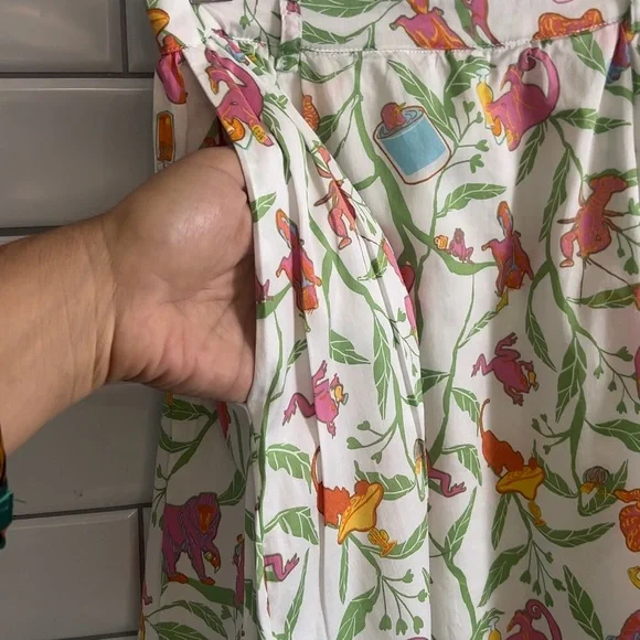 Modcloth A-Line Pink and Green /Skirt Resort Wear - Picture 2 of 9